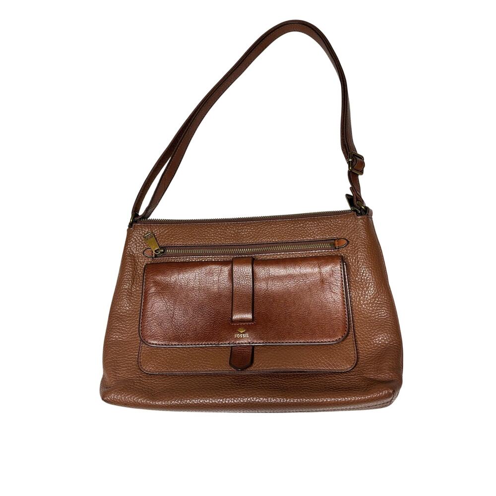 Fossil Medium Kinley Brown Leather Crossbody Purse